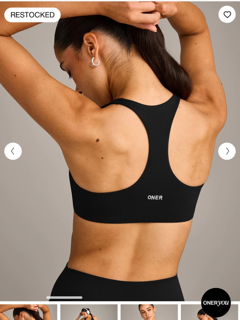 Oner Active Black Soft Motion Bralette XL